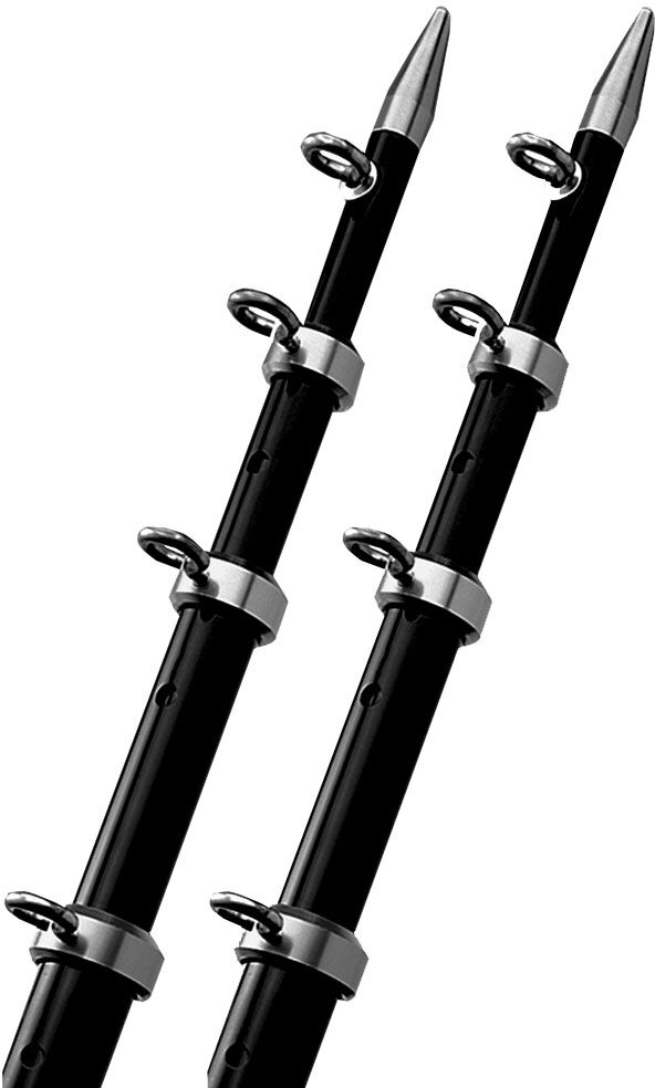 Photos - Other for Fishing TACO 15' Outrigger Poles - 1-1/8" Diameter - Black/Silver