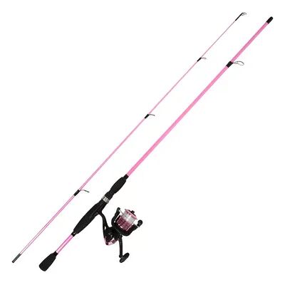 Wakeman Outdoors Strike Series Medium Spinning Fishing Rod & Reel Combo, Brt Pink