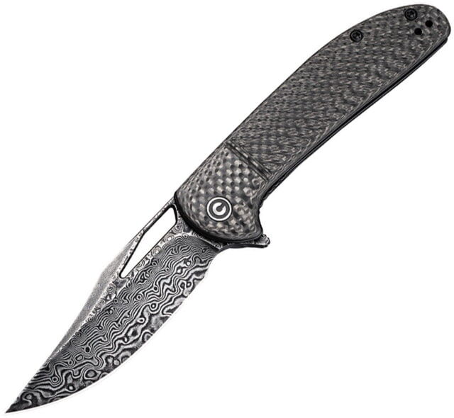 Photos - Knife / Multitool Civivi Ortis Linerlock CF Folding Knife, 3.25 Damascus steel clip point bl 