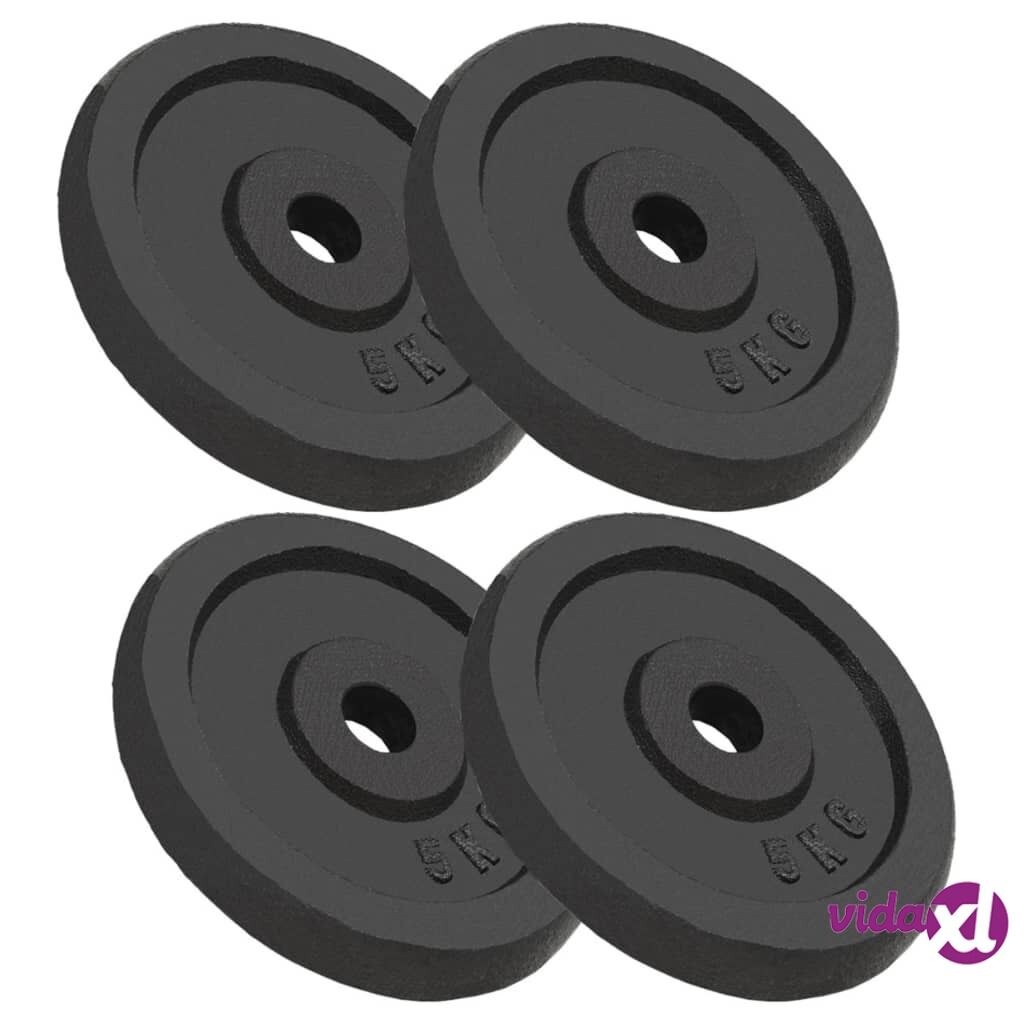 vidaXL Weight Plates 4 pcs 4x5 kg Cast Iron