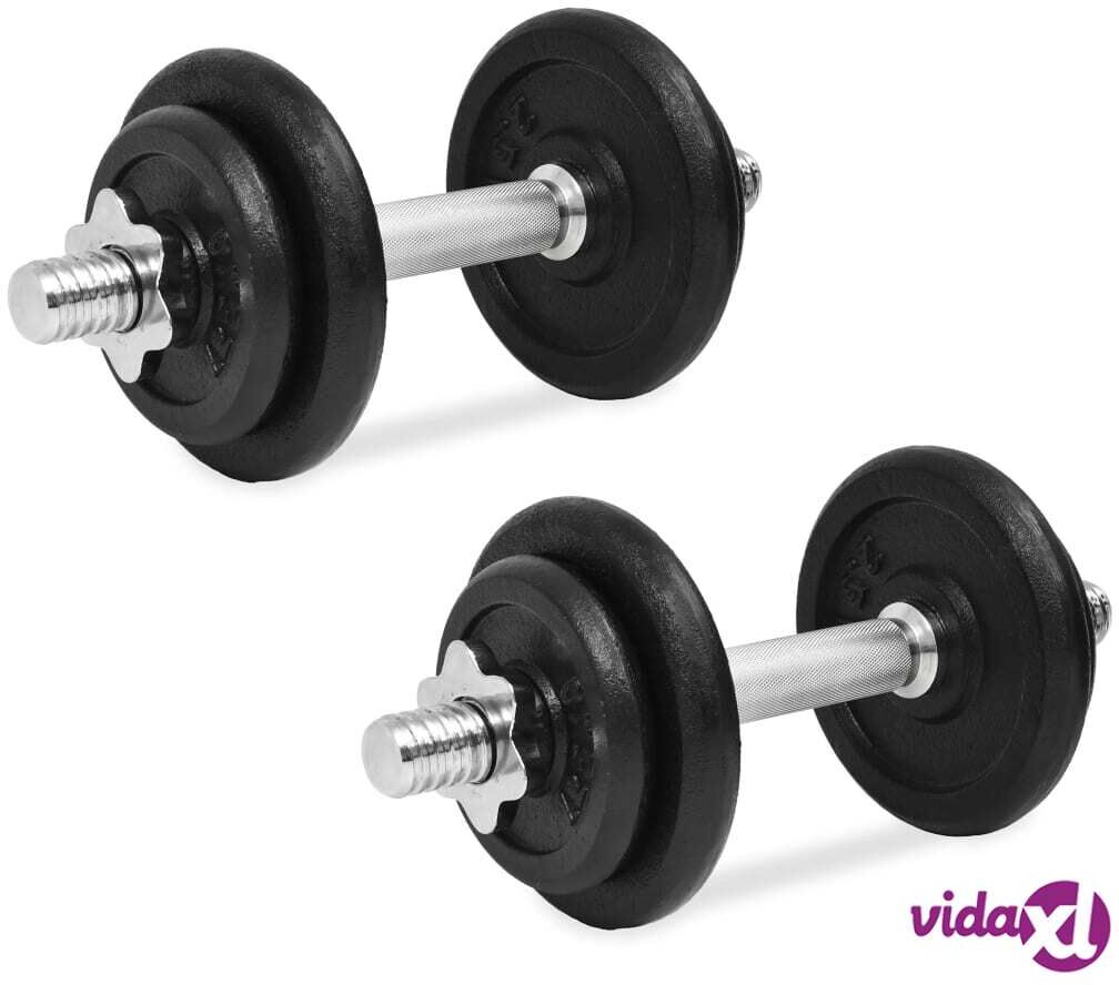 vidaXL 14 Piece Dumbbell Set 20 kg Cast Iron