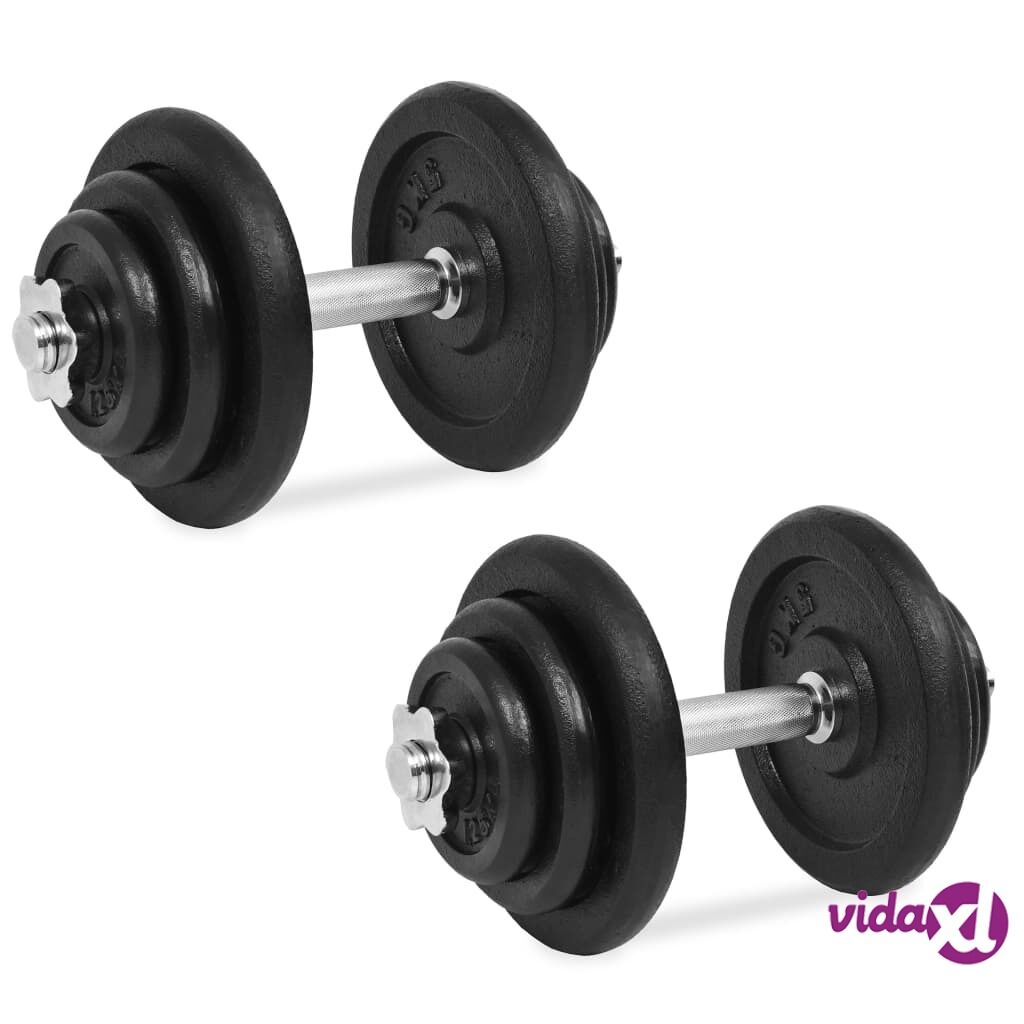 vidaXL 18 Piece Dumbbell Set 40 kg Cast Iron