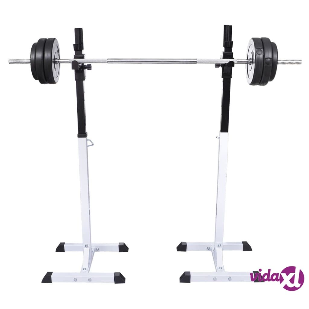 vidaXL Squat Barbell Rack Set