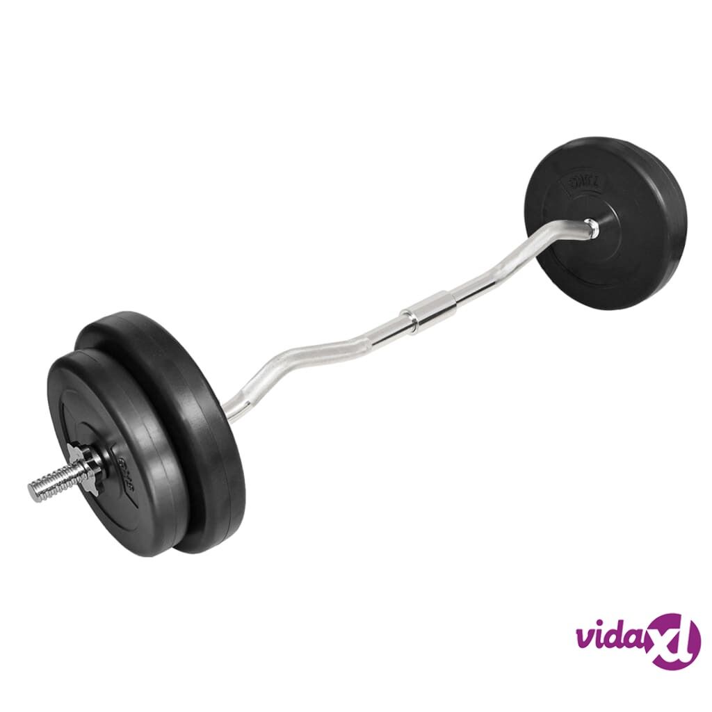 vidaXL Curl Bar with Weights 30kg