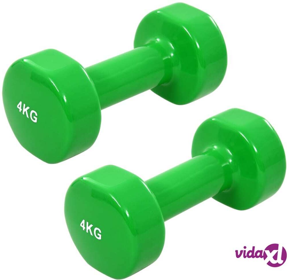 vidaXL Dumbbell 2 pcs 2x4 kg Cast Iron Green