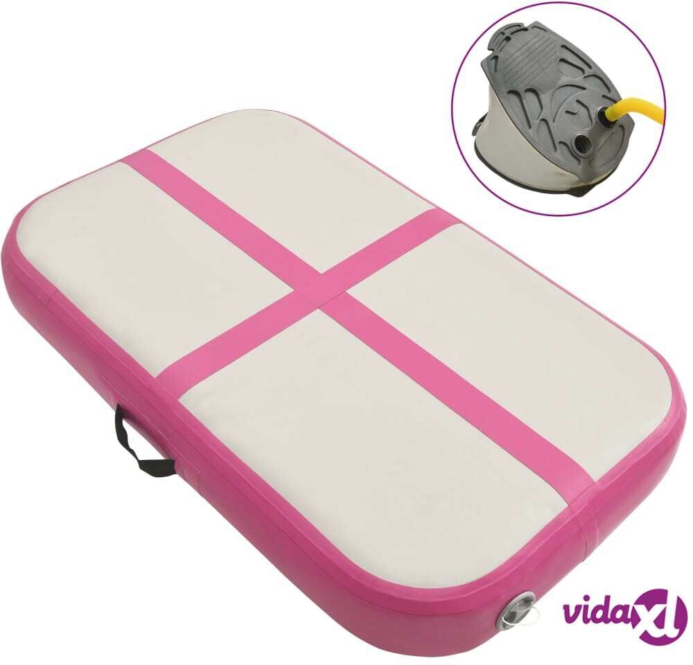 vidaXL Inflatable Gymnastics Mat with Pump 60x100x10 cm PVC Pink