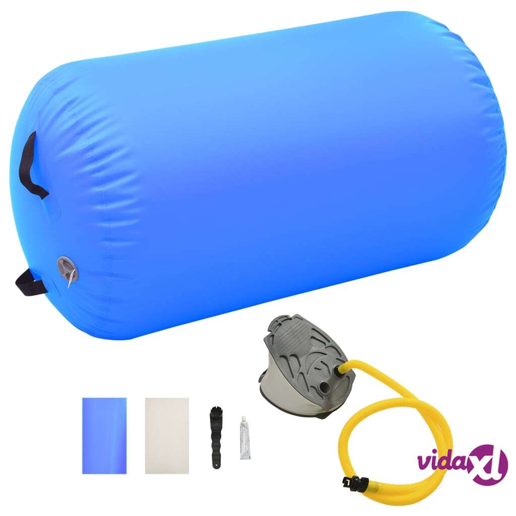 vidaXL Inflatable Gymnastic Roll with Pump 100x60 cm PVC Blue