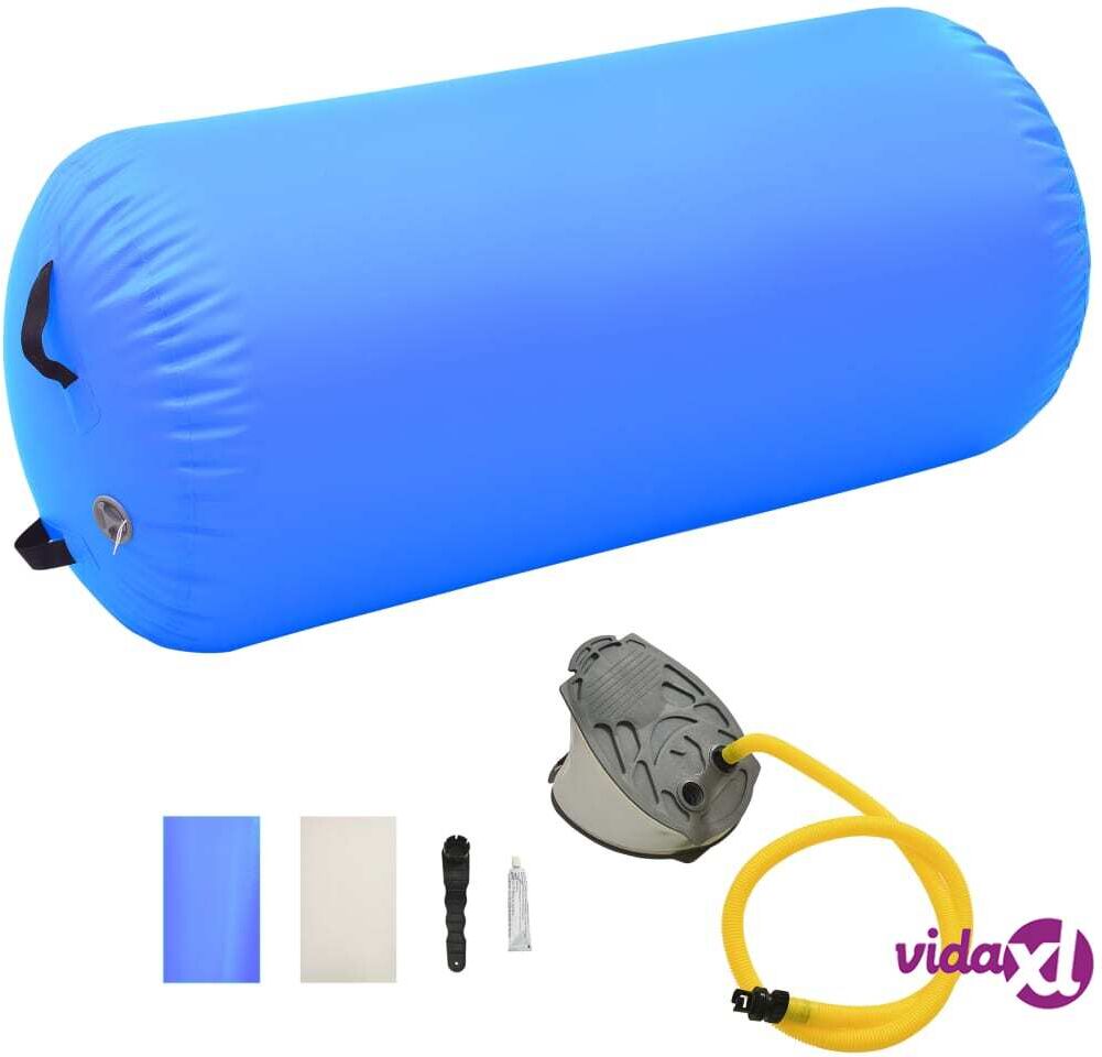 vidaXL Inflatable Gymnastic Roll with Pump 120x75 cm PVC Blue