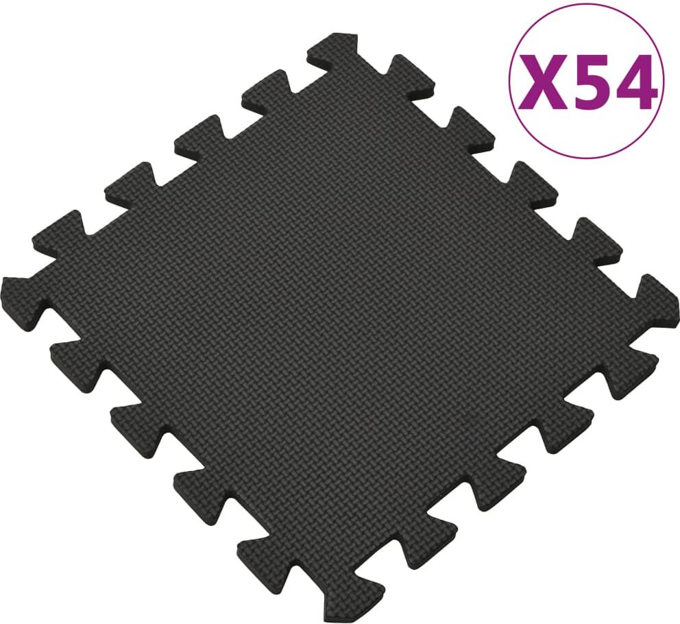 vidaXL Tapis de sol 54 pcs 4,86㎡ Mousse EVA Noir