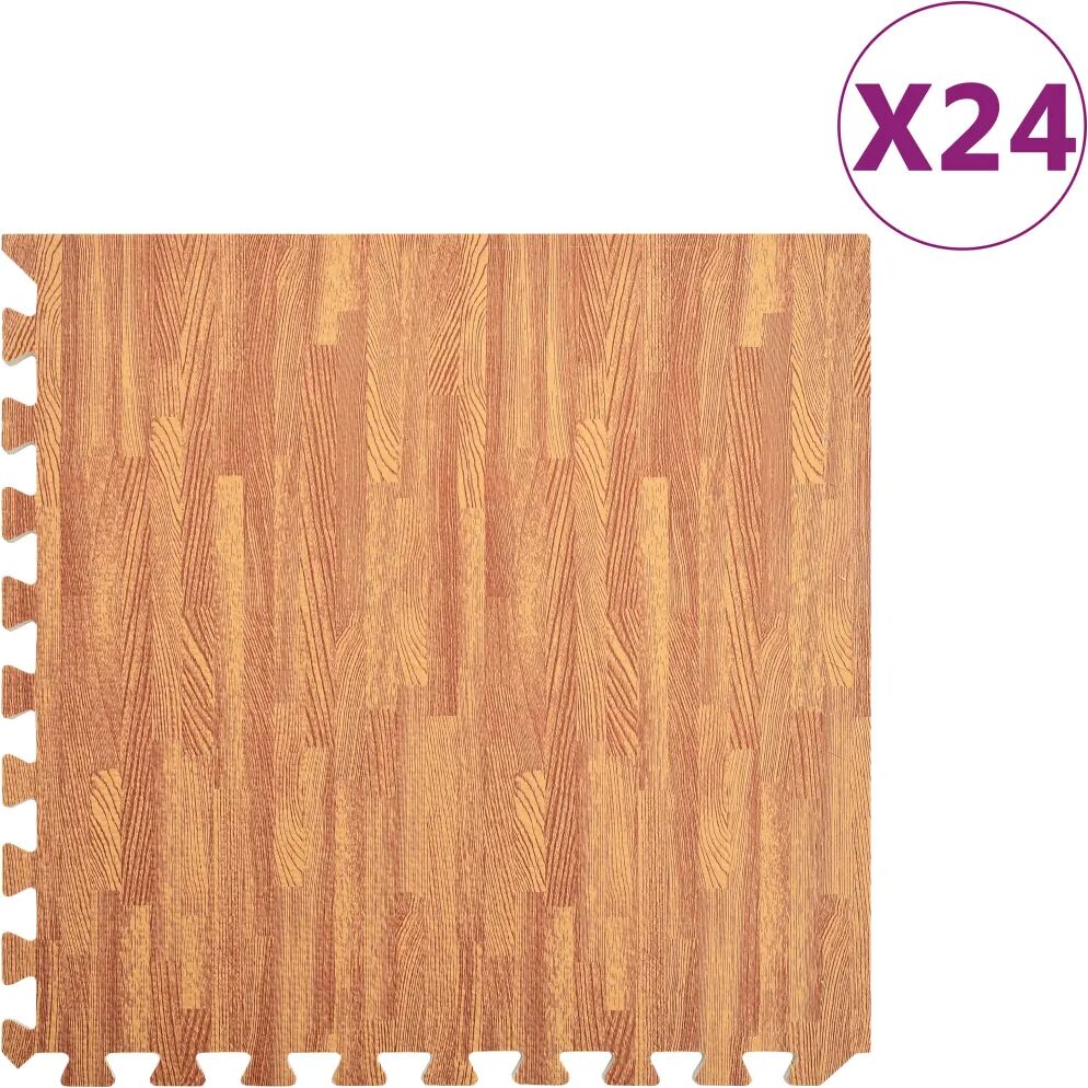 vidaXL Tapis de sol 24 pcs Grain de bois 8,64㎡ Mousse EVA