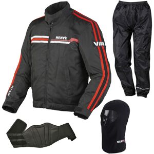 NERVE Motorradkombi »Nerve 4-teiliges Set Swift« schwarz-rot  S