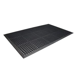 COBA Gelochte Gummimatte Rampmat, LxBxH 1500 x 900 x 12 mm, Gummi schwarz