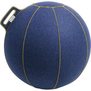 VLUV VELT Sitzball, aus Merino-Wollfilz, 600 - 650 mm, jeans-meliert/gold