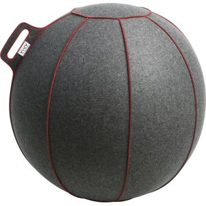 VLUV VELT Sitzball, aus Merino-Wollfilz, 700 - 750 mm, grau-meliert/rot