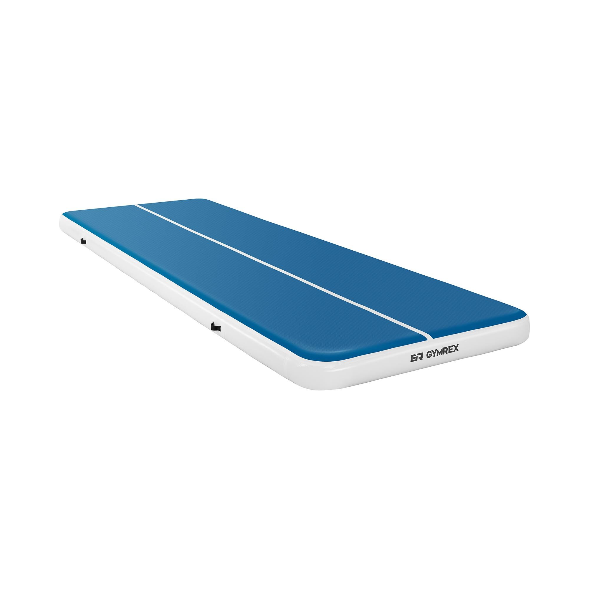 Gymrex Aufblasbare Turnmatte - Airtrack - 600 x 200 x 20 cm - 400 kg - blau/weiß