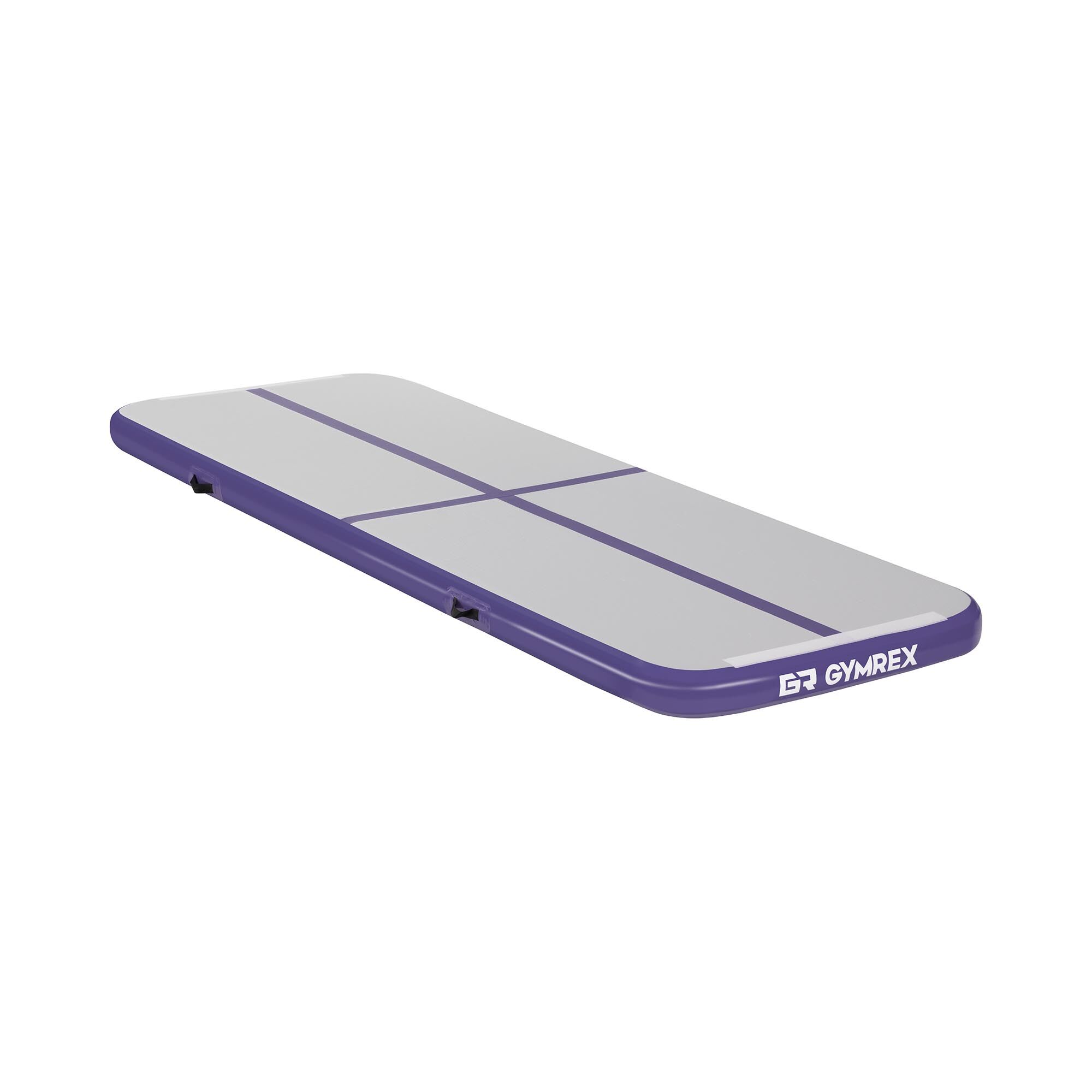 Gymrex Aufblasbare Turnmatte - Airtrack - 300 x 100 x 10 cm - 150 kg - grau/violett