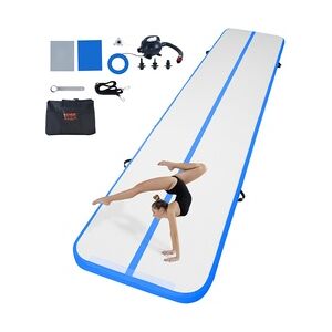 VEVOR Gymnastik-Luftmatte Aufblasbare Gymnastik-Tumbling-Matte, Tumbling-Bahn mit Elektrischer Pumpe, 498 x 101 x 10 cm Trainingsmatten für den Heimgebrauch/Fitnessstudio/Yoga/Cheerleading Blau