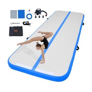 VEVOR Gymnastik-Luftmatte Aufblasbare Gymnastik-Tumbling-Matte, Tumbling-Bahn mit Elektrischer Pumpe, 300 x 101 x 10 cm Trainingsmatten für den Heimgebrauch/Fitnessstudio/Yoga/Cheerleading Blau