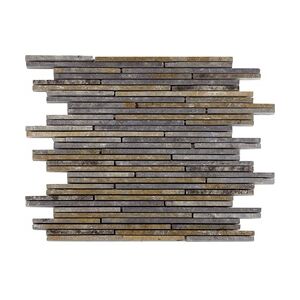 KNG Mosaikfliese Schiefer Mini-Sticks 30 x 30 cm multicolor