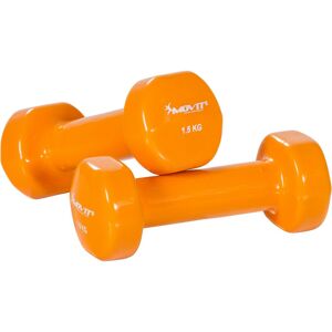 Movit - 2er Set 1,5 kg Vinyl Hanteln Kurzhantel, Orange