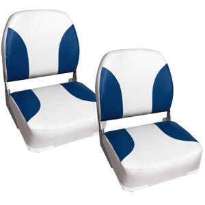 [pro.tec] Bootssitz Riccione 2er Set Kunstleder klappbar Blau/Weiß