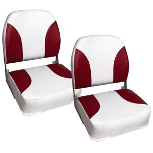 [pro.tec] Bootssitz Riccione 2er Set Kunstleder klappbar Rot/Weiß