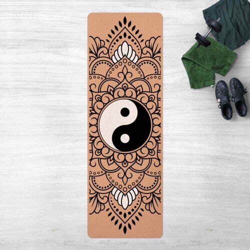 Yogamatte Kork Mandala Yin und Yang