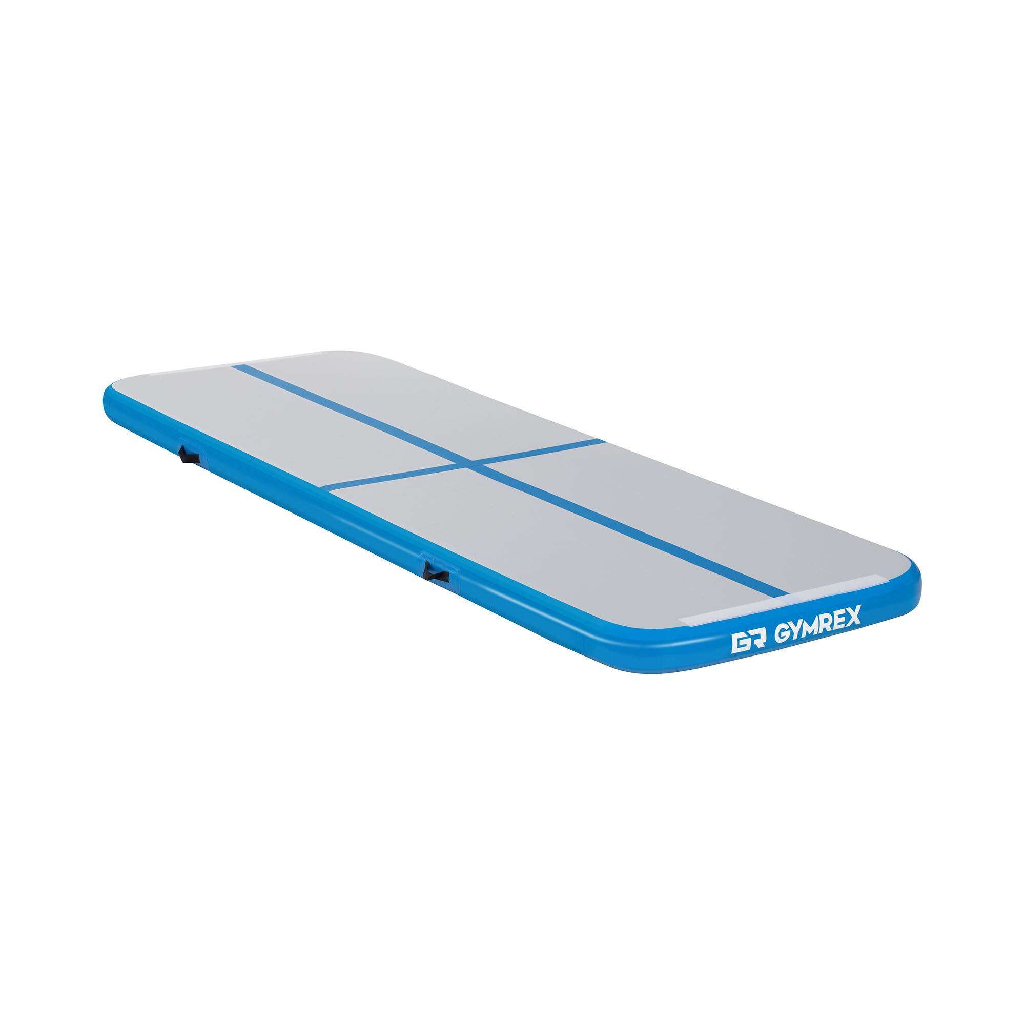 Gymrex Aufblasbare Turnmatte - Airtrack - 300 x 100 x 10 cm - 150 kg - blau/grau 10230104