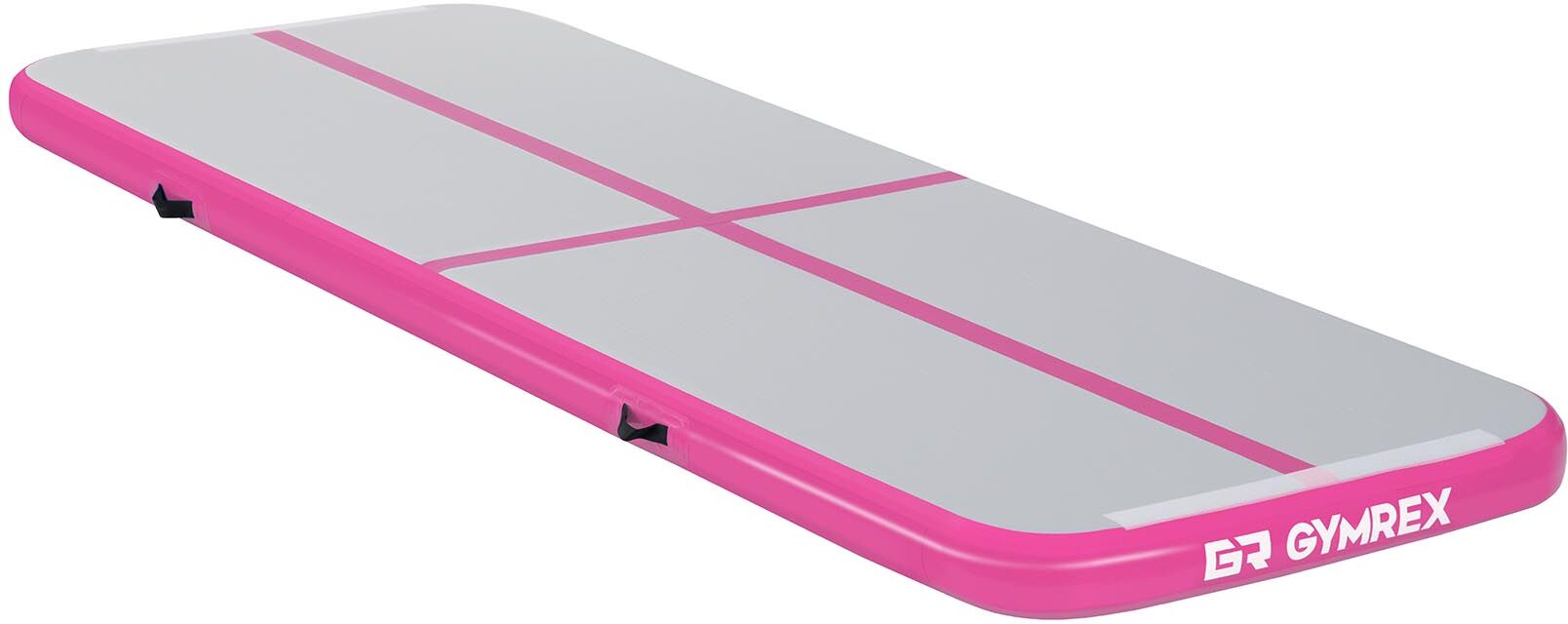 Gymrex Aufblasbare Turnmatte - Airtrack - 300 x 100 x 10 cm - 150 kg - pink/grau 10230106