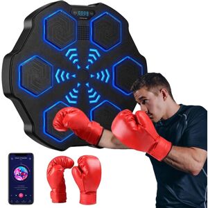 SupplySwap Smart Music Boxing Machine, LED Bluetooth Pad, Vægmonteret, Med Voksne Handsker