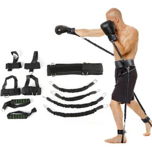 My Store Bounce Trainer Fitness Resistance Band Boxing Suit Latex Tube Tension Rope Leg Waist Trainer, Weight: 150 Pounds(Black)