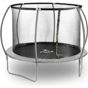 Gymrex Trampolin med net - 305 cm i diameter - 100 kg - sort/grå