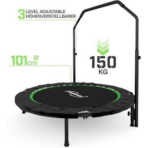 Physionics - Foldbar Fitness Trampolin - Justerbar - Indendørs/Udendørs - Grøn - 101 cm