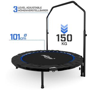 Physionics - Foldbar Fitness Trampolin - Justerbart - Indendørs/Udendørs - Blå - 101 cm.