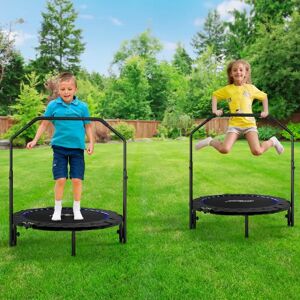 FF Europe Fitness Trampolin - 101 Cm, Højdejusterbart Håndtag, Op Til 150 Kg, Foldbar