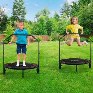 FF Europe Fitness Trampolin - 101 Cm, Højdejusterbart Håndtag, Op Til 150 Kg, Foldbar, Sort/rød