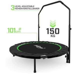 FF Europe Kompakt Fitness Minitrampolin 101 Cm - Foldbar, Op Til 150 Kg, Sort/grøn