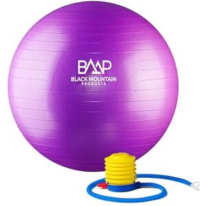 Black Mountain Products Professional Grade Stability 1000lbs Anti-Burst 2000lbs Static Weight Rated 75cm Gym Ball, Violett, 453,59 kg/75 cm