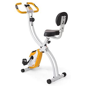 Ultrasport F-Bike 200B Bicycle Trainer, Foldable Exercise Bike with Backrest, LCD Training Computer, Maximum User Weight 110 kg, Heart Rate Monitor, 8 Resistance Levels, Orange/White