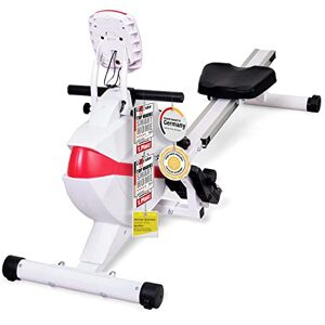 + SportPlus SportPlus Foldable rowing machine for home, TÜV tested, quiet and maintenance-free magnetic braking system, ball bearing rowing seat, white