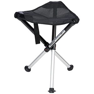 Walkstool Modell Comfort Schwarz und Silber 3-Beiniger Klapphocker aus Aluminium Sitzhöhe 45 cm Klapphocker Faltbar, Belastbar mit 200 kg Hergestellt in Schweden