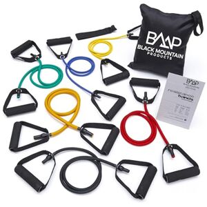 Black Mountain Products Widerstands Band / Resistance Band Set für Profis, inklusive Griffen, Türanker, Anleitung & Tragetasche