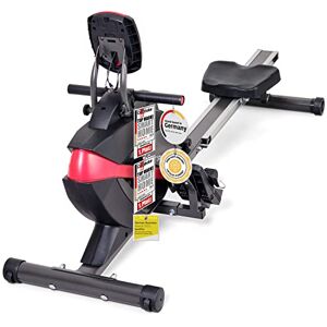 + SportPlus SportPlus Foldable rowing machine for home, TÜV tested, quiet and maintenance-free magnetic braking system, ball bearing rowing seat, black