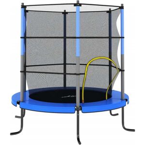 vidaXL trampolinsæt med sikkerhedsnet 140x160 cm rund blå