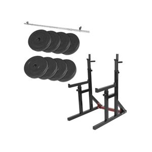 Gorilla Sports Multi Squatstativ Vægtstang Vægtskiver 30kg