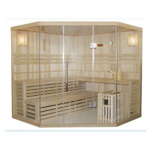 VOGUE SAUNA Sauna tradicional finlandesa rinconera IMATRA - 4/5 plazas - Acristalada - Gama Prestige