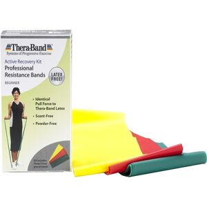 Pack de tres Cintas Elásticas Thera-Band Beginner Latex Free (sin látex): Resistencia suave, medio y fuerte