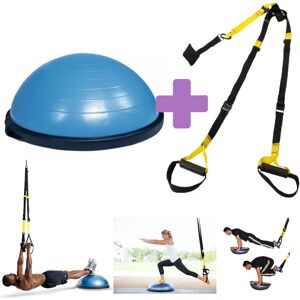 PACK AHORRO PONTE EN FORMA: Bosu Ball Kinefis + Kit Suspensión Kinefis Tipo TRX: Realiza un entrenamiento funcional donde quieras