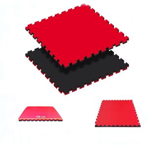 Tatami Puzzle reversible Kinefis color negro - rojo (grosor 40 mm)