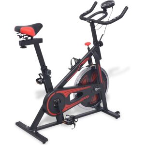 vidaXL Bicicleta estática con sensores de pulso negra y roja